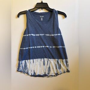 Mudd Navy and White Tie-Dye Tank Top
